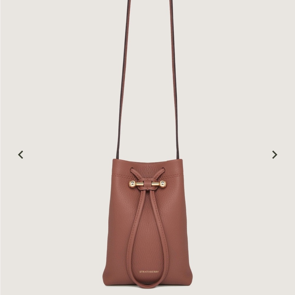 Strathberry Osette Midi Pouch Crossbody Bag in Sienna